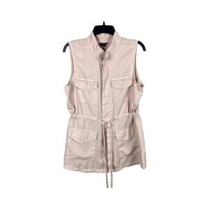 A.N.A. A New Approach Pink Sleeveless Cargo Utility Vest Belt Tie Waist Medium‎